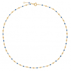 Collier plaqué or, effet petites perles, violet