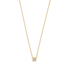 Collier plaqué or oxyde de zirconium 4mm serti 4 griffes