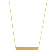 Collier plaque rectangle en Or 375/1000