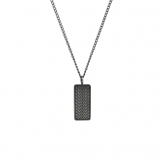 Collier pour homme en acier antique avec relief