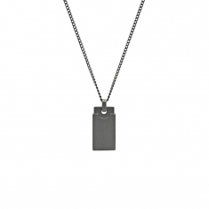 Collier pour homme en acier gris patiné mat