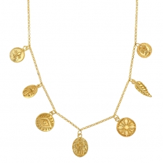Collier QUEEN en Argent 925/1000 doré avec pampilles