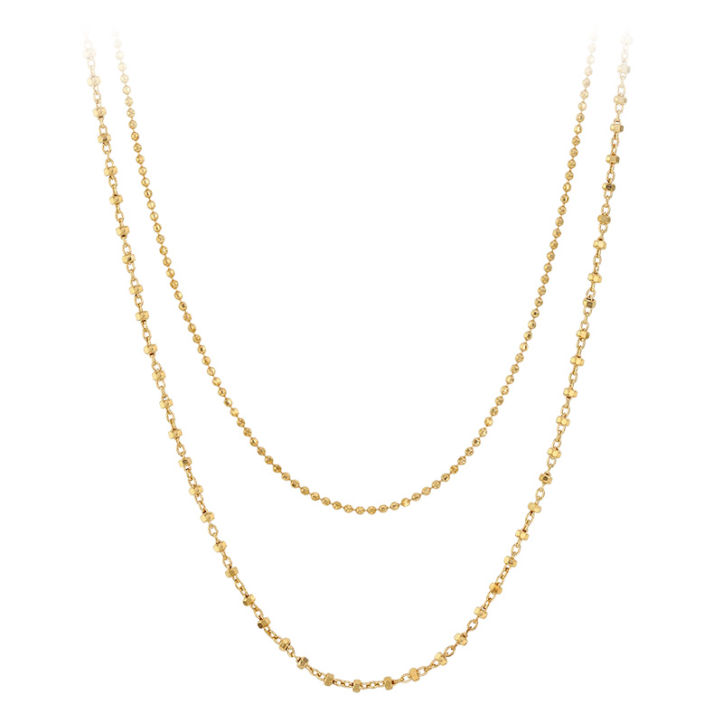 Collier 2 rangs argent 925/1000 rhodié orné de boules