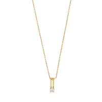 Collier rectangle orné d'un oxyde serti griffes, plaqué or