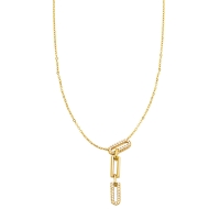 Collier rectangles URBAN en Plaqué Or et Oxydes de zirconium