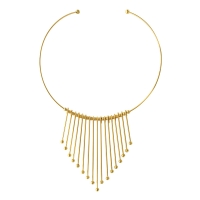 Collier rigide avec pampilles en acier doré