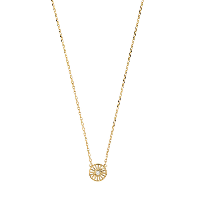 Collier rond ajouré orné d'oxydes de zirconium Plaqué or