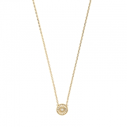 Collier rond ajouré orné d'oxydes de zirconium Plaqué or