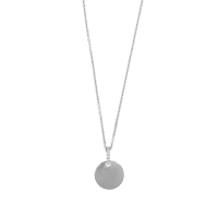 Collier rond avec bélière ornée d'oxydes, argent 925/1000 platiné