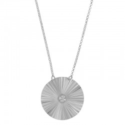 Collier rond ciselé en argent 925/1000 rhodié