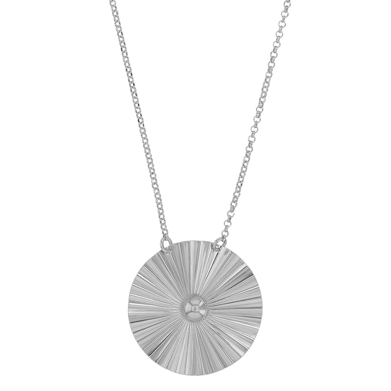 Collier rond ciselé en argent 925/1000 rhodié