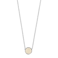 Collier rond émail noir, argent 925/1000 platiné