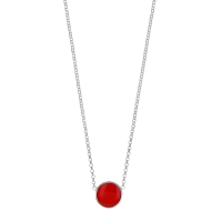 Collier rond émail noir, argent 925/1000 platiné