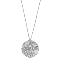 Collier rond froissé et ciselé, argent 925/1000 rhodié