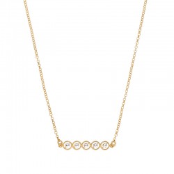 Collier ronds aspect diamanté maille jaseron, argent 925/1000 doré