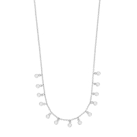 Collier ronds en pampilles, argent 925/1000 rhodié