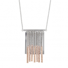 Collier STAR avec frange avec formes géométriques en Argent 925/1000 doré