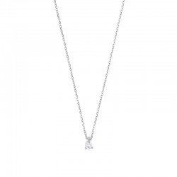 Collier sur monture 3 griffes, 1 diamant HSI 0,11ct, Or 750/1000