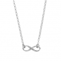 Collier symbole infini en argent rhodié 925/1000