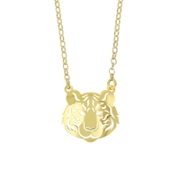 Collier Tigre ajouré en argent 925/1000 doré