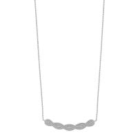 Collier tressé et perlé en argent 925/1000 rhodié