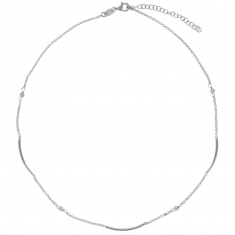 Collier tubes et boules en argent 925/1000 rhodié