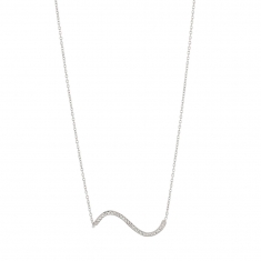 Collier vague en argent rhodié 925/1000 et oxydes de zirconium