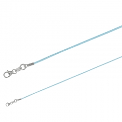 Cordon coton violet, fermoir argent 925/1000 rhodié