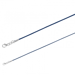 Cordon coton violet, fermoir argent 925/1000 rhodié