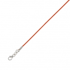 Cordon coton violet, fermoir argent 925/1000 rhodié