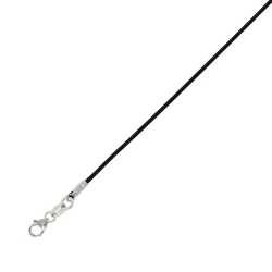 Cordon coton violet, fermoir argent 925/1000 rhodié