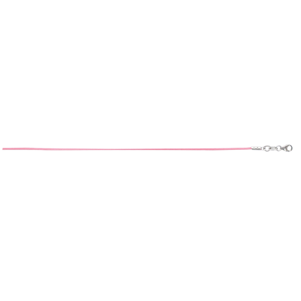 Cordon coton violet, fermoir argent 925/1000 rhodié