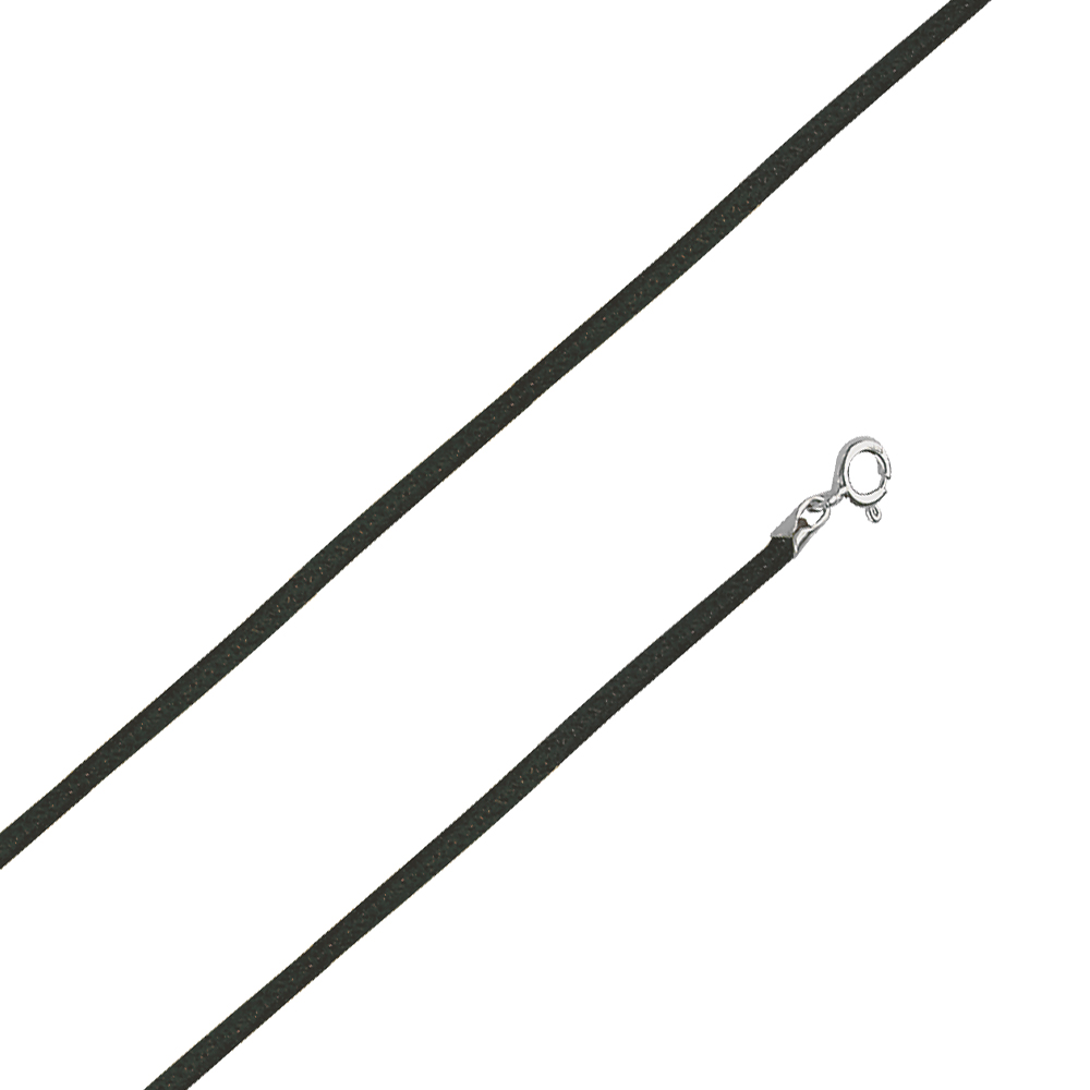 Cordon en suédine noir avec fermoir en argent 925/1000
