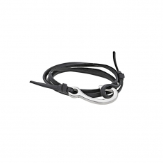 Cordon réglable triple tour cuir de bovin avec fermeture hameçon en acier