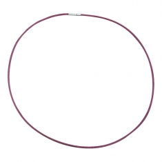 Cordon synthétique violet 45 cm avec fermoir baïonnette acier