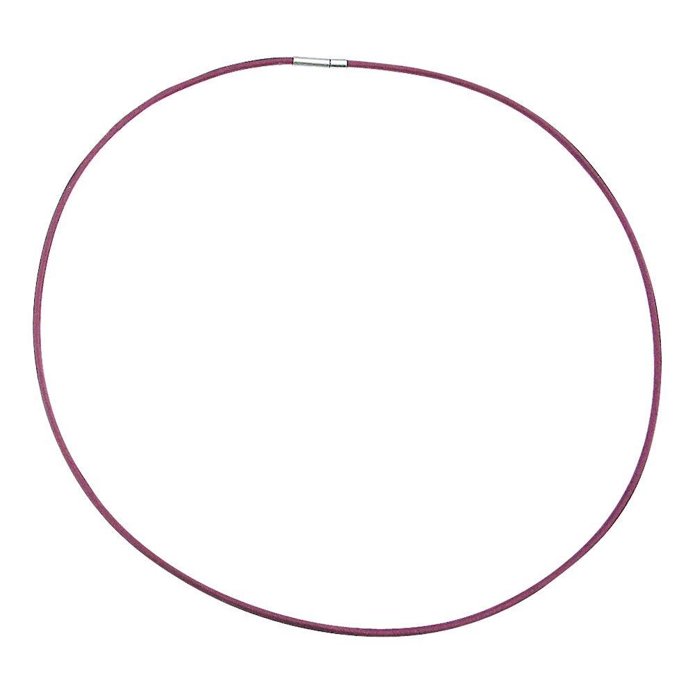 Cordon synthétique violet 45 cm avec fermoir baïonnette acier