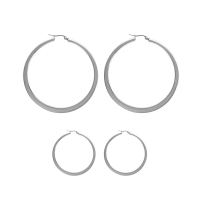 Créoles à fil plat acier 55mm