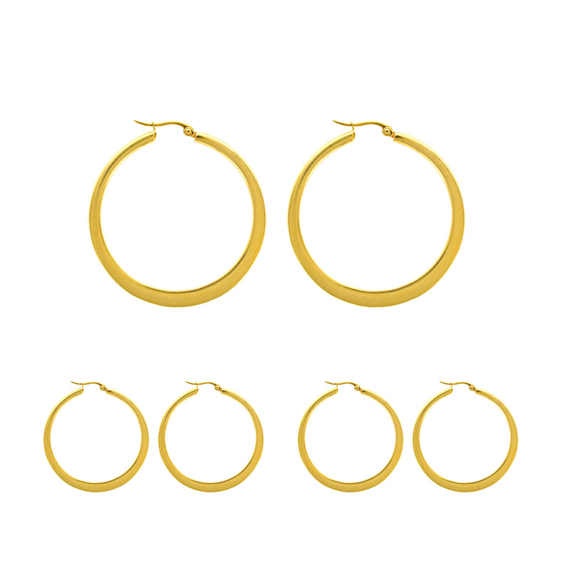 Créoles à fil plat acier 40mm