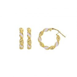 Créoles à tube torsadé en argent 925/1000 rhodié