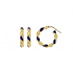 Créoles à tube torsadé en argent 925/1000 rhodié