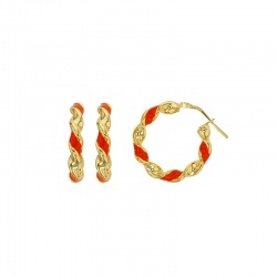 Créoles à tube torsadé en argent 925/1000 rhodié