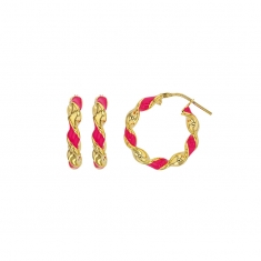 Créoles à tube torsadé en argent 925/1000 rhodié