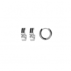 Créoles acier et acier noir pour homme 10mm