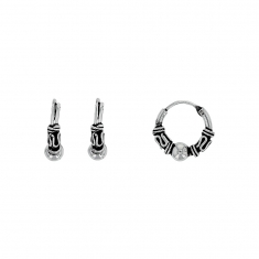 Créoles avec motifs volutes relief 12mm, argent 925/1000