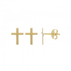 Créoles croix 6,2 x 8,7 mm en Or 375/1000