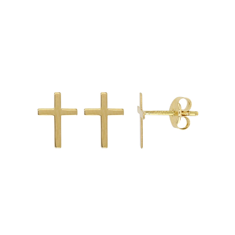 Créoles croix 6,2 x 8,7 mm en Or 375/1000