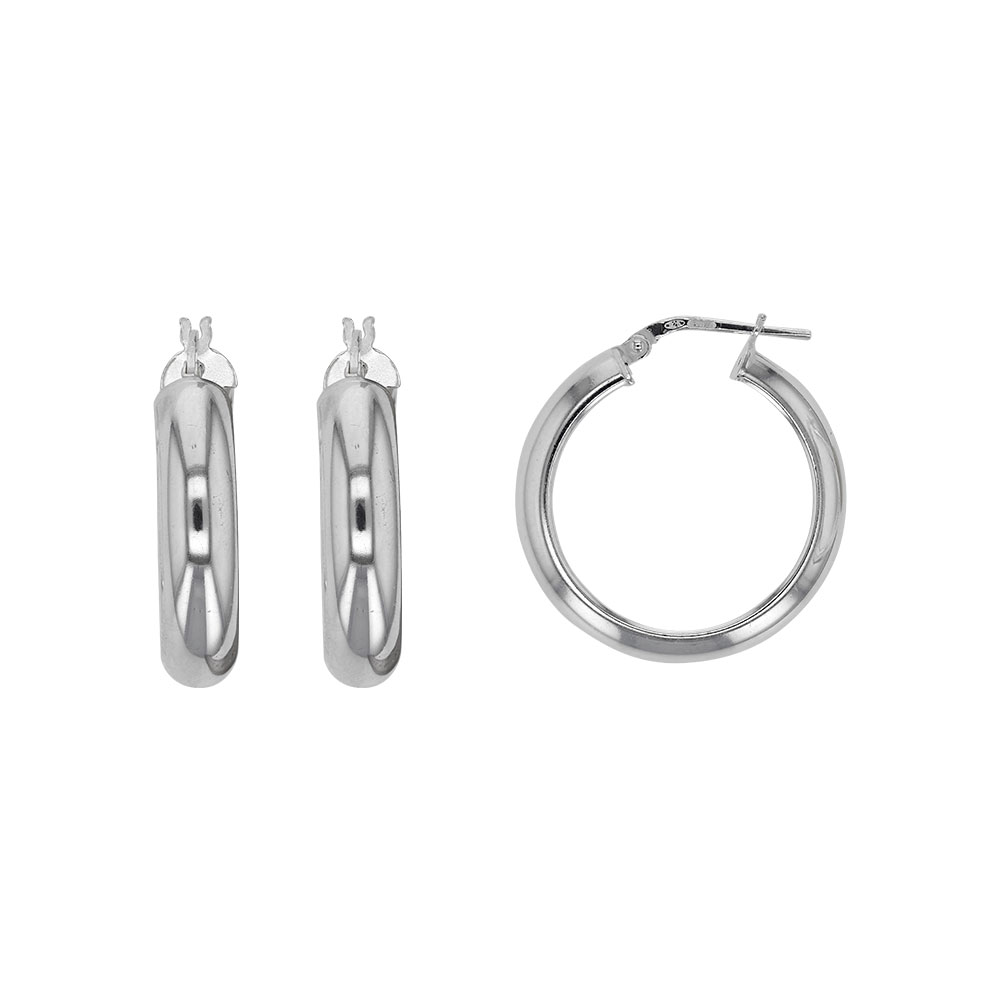 Créoles diam 25mm Argent 925/1000 - diam.fil 6X4.5mm