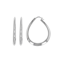 Créoles fantaisie gouttes 45x42mm, argent 925/1000 platiné