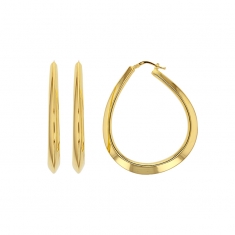 Créoles fantaisie gouttes 45x42mm, argent 925/1000 platiné