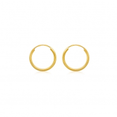 Créoles fil 1,50mm Or 375/1000, fermoir tige tube